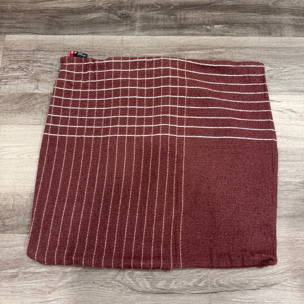 David Fussenegger Plaid Accent Pillow Cover Burgundy